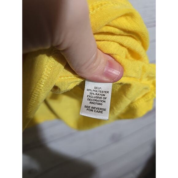 Cato Yellow V-Neck Lightweight Oversized Short Sleeve Boho Top Womans Size XL - Picture 5 of 5